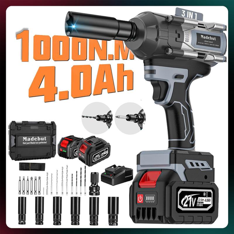 Kit Llave de Impacto Inalámbrica 1000 N.m